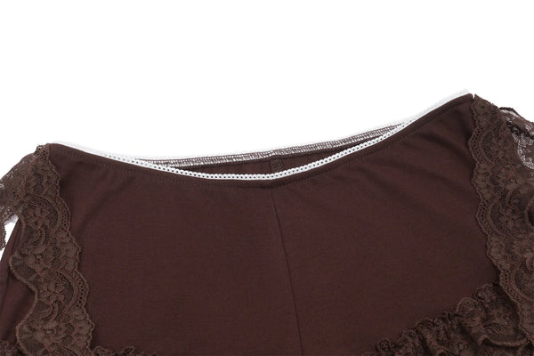 Talia Lace-Trim Bodysuit & Shorts Set Two-piece