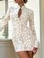 Mirelle Lace Flare-Sleeve Bodycon Mini Dress
