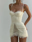 Margaux White Lace Corset Halter Mini Dress