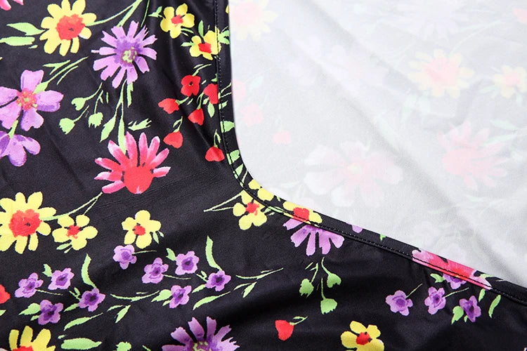 Kliou Flower Print Mini Dress Woman Low-Neck Cross Bandage Backless Sleeveless Skinny Peach Hip Hot Girls Street Style Bodycon