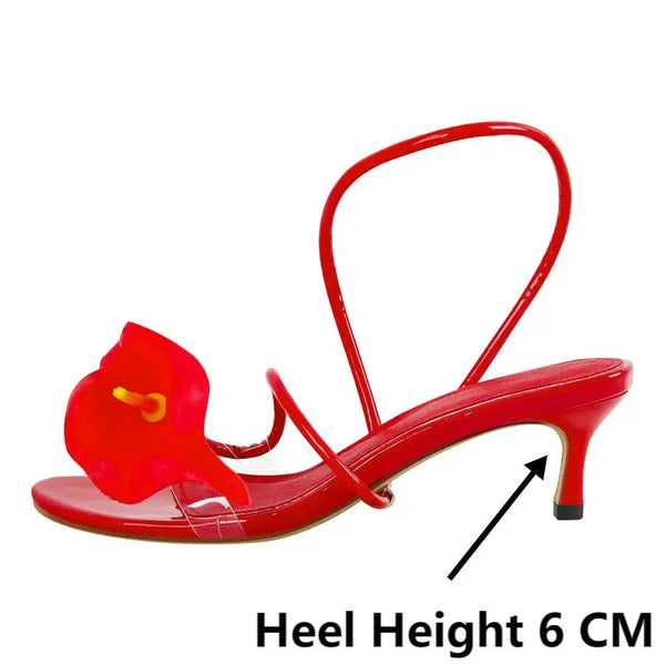 Calla Lily Slingback Kitten-Heel Sandals