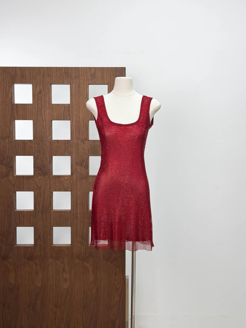 Dahlia Rhinestone-Strap Backless Mini Dress