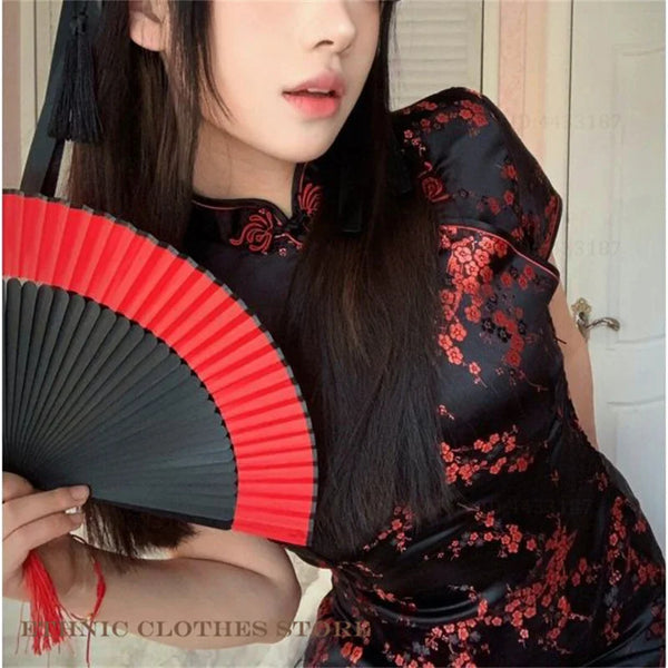 Xiu Jacquard Floral Qipao Mini Dress