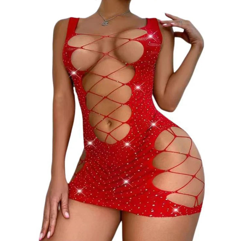 Diamond Mirage Fishnet Rhinestone Lingerie