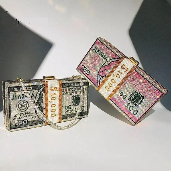 Odessa Crystal Money-Stack Box Clutch