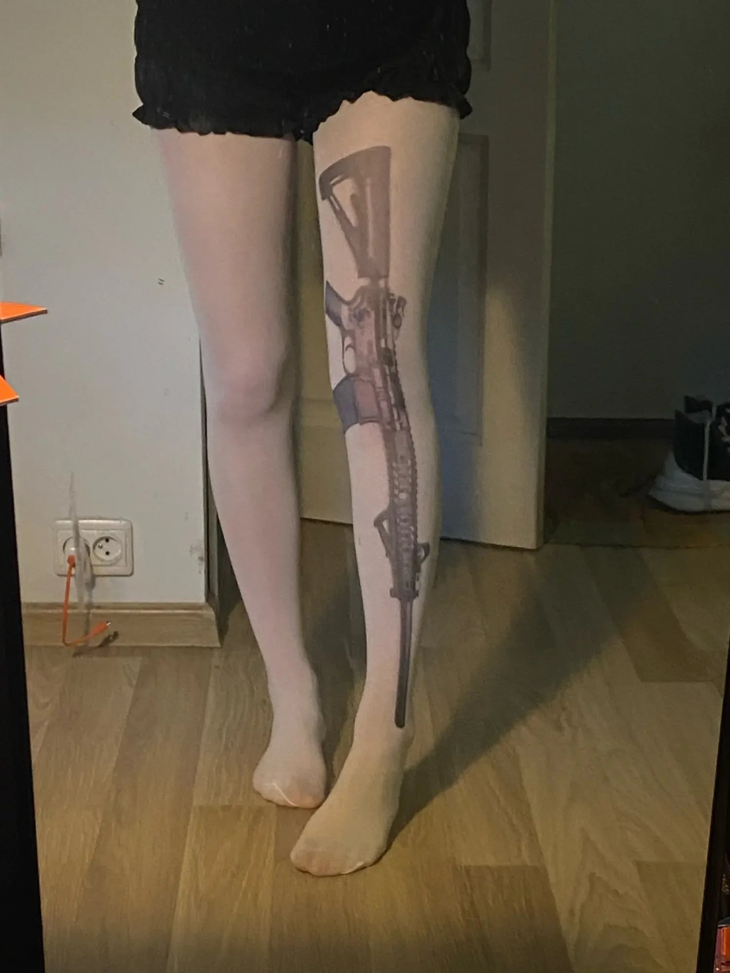 Trigger Graphic Sheer Pantyhose
