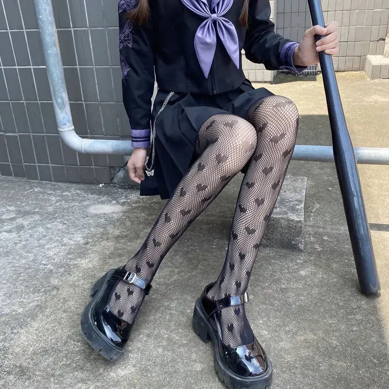 Salem Gothic Cross Fishnet Pantyhose