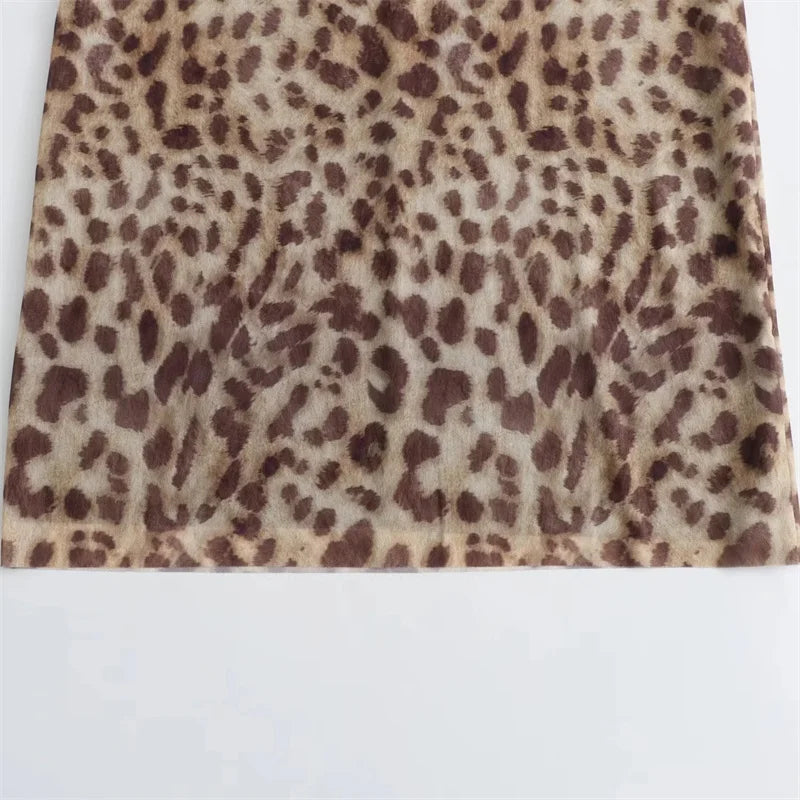 Nahara Leopard Ruched Bandeau Top & Midi Skirt Separates