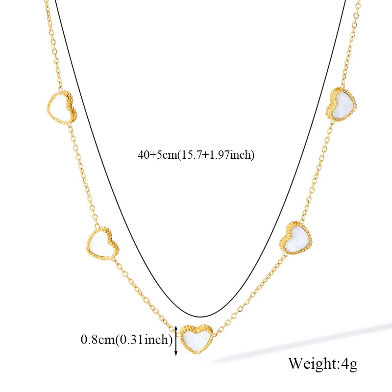Amora White Heart Stainless-Steel Jewelry Collection