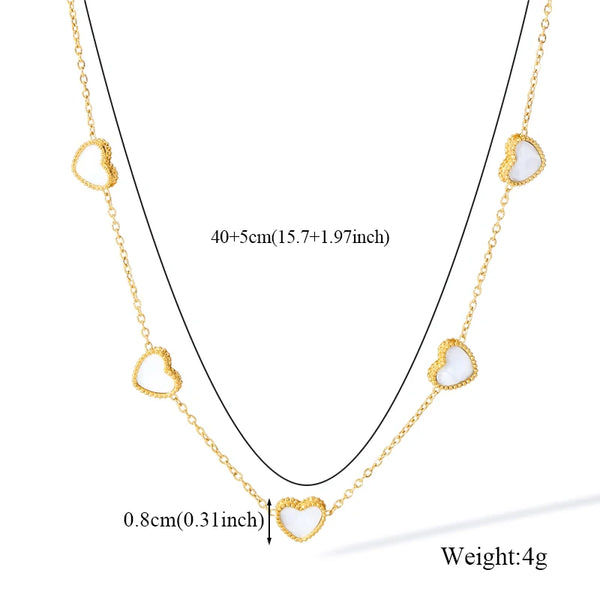 Amora White Heart Stainless-Steel Jewelry Collection