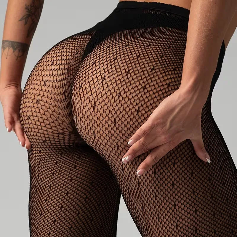 Noemi Polka-Dot Fishnet Pantyhose One-piece
