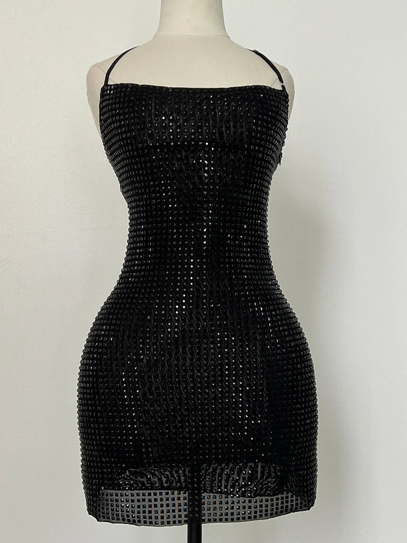 Aurelia Rhinestone Backless Bodycon Mini Dress