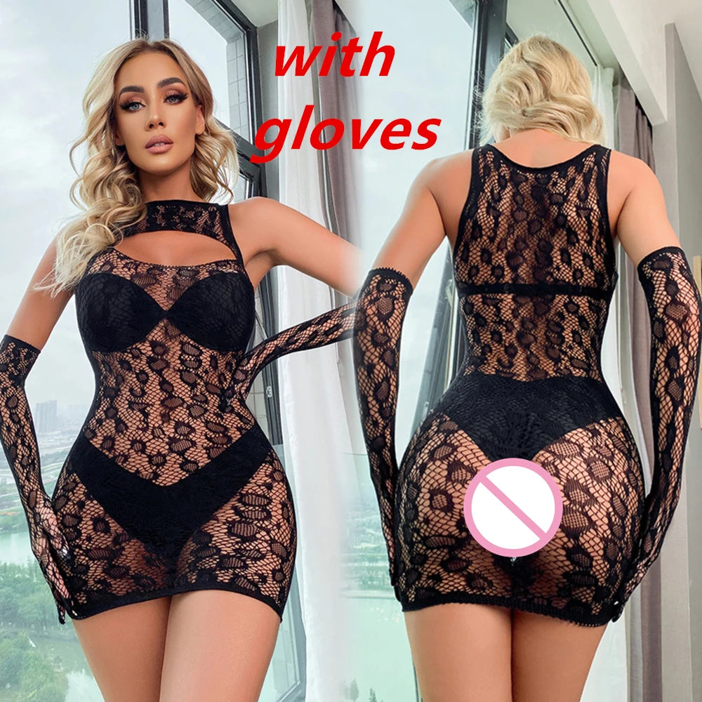 Obsidian Web Fishnet Mesh Lingerie