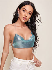 Sequin Rhinestone Bra Women Tee Gothic Blusas Corset Ladies Shirt Camis Party Woman Clothes y2k Crop Tops Ropa Club Tank Top