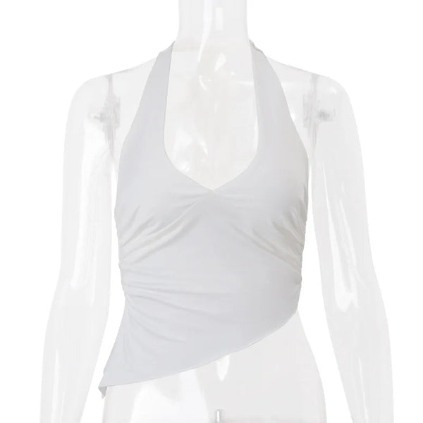 Isabella Halo Ruched Halter Sleeveless One-piece Top
