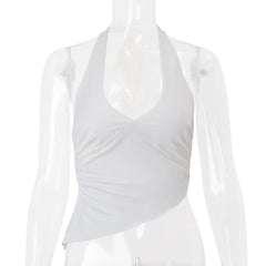 Isabella Halo Ruched Halter Sleeveless One-piece Top