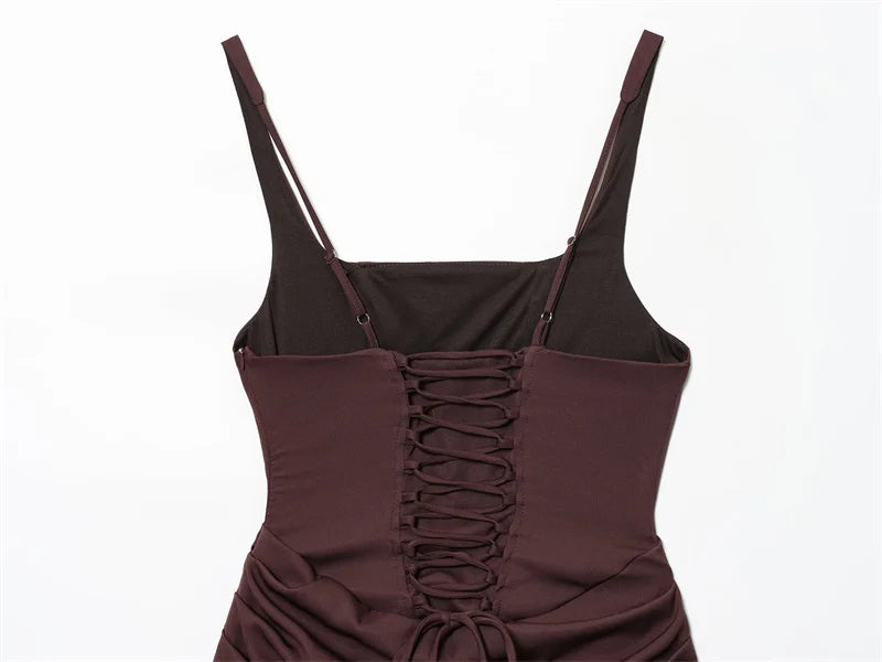 Liora Halter-Tie Ruffle Mini Dress