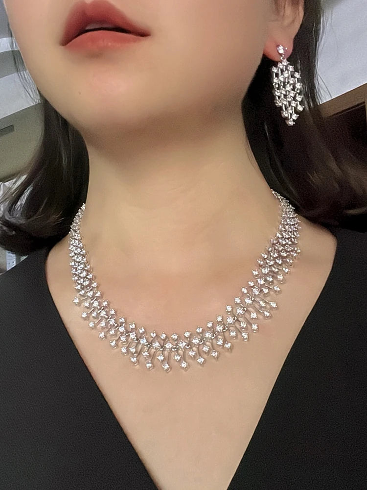 Mireya Water-Drop Crystal Choker & Earring Jewelry Set