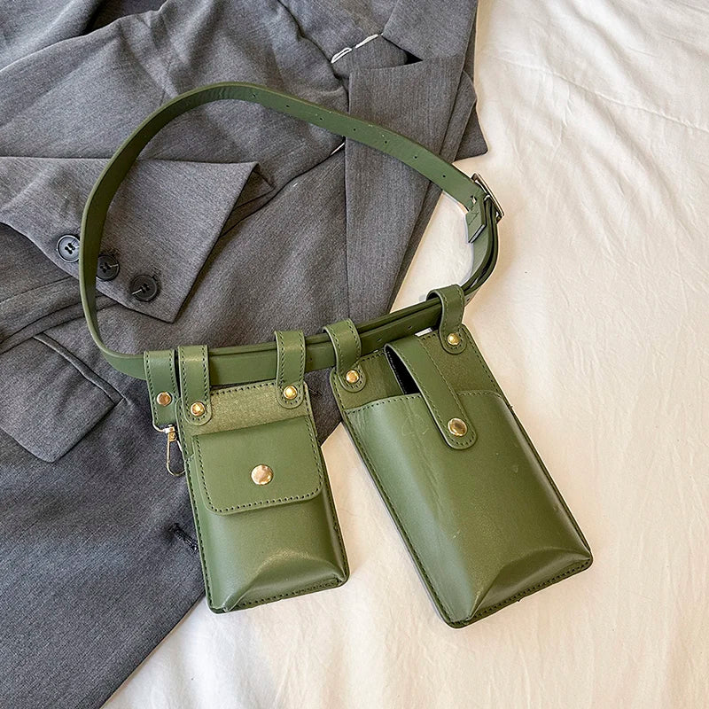 Designer Women Waist Bag 2024 summer Belt bag Phone Pack Trend Candy color Leather Shoulder Crossbody Chest Bags Lady Fanny Pack