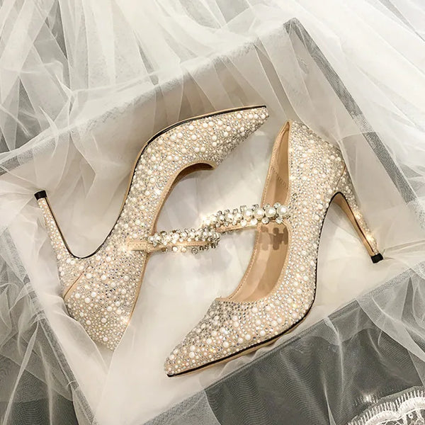 Xanthe Pearl Rhinestone Pointed-Toe Pumps