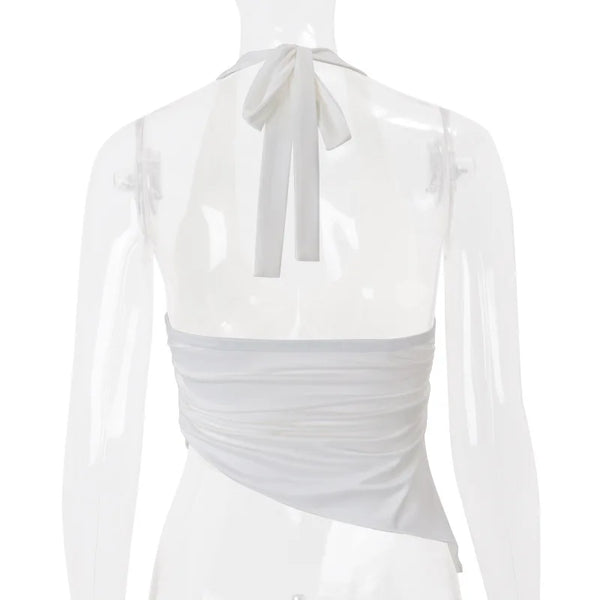 Isabella Halo Ruched Halter Sleeveless One-piece Top