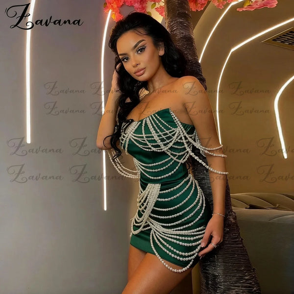 Odessa Beaded Scoop-Neck Homecoming Mini Dress