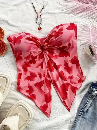 Flora Floral Off-Shoulder Crop Top One-piece