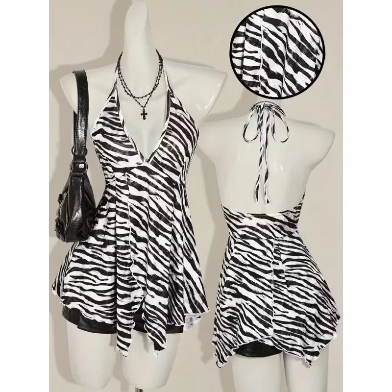 Zahara Animal Print Halter Crop Top One-piece Main image