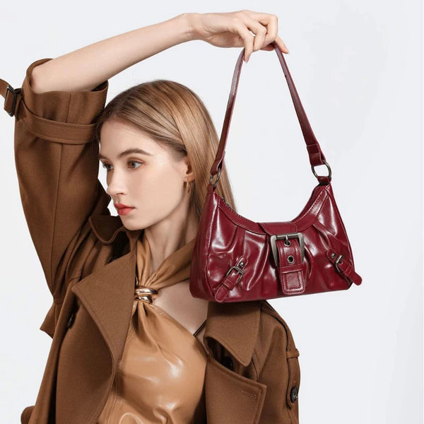 Y2K Retro Pleated Hobo Shoulder Bag for Women Hot Selling Maillard Style Underarm Bag Clutch Handbags for Travel Work Shopping