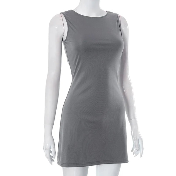 Aster Sleeveless Knit A-Line Mini Dress