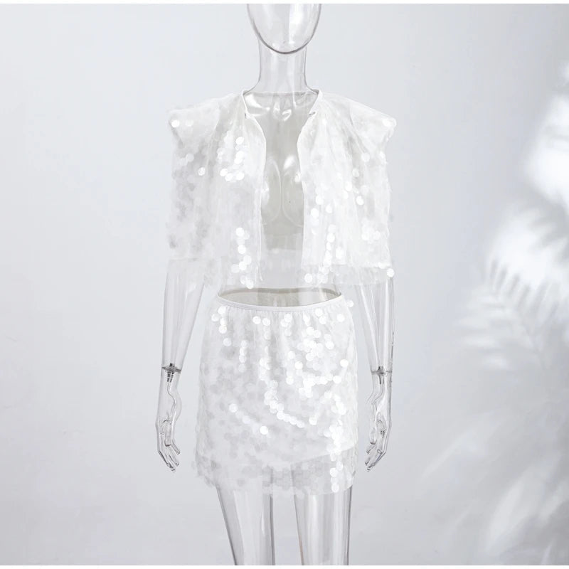 Seraphina Sequin Sheer Top & Mini Skirt Collection