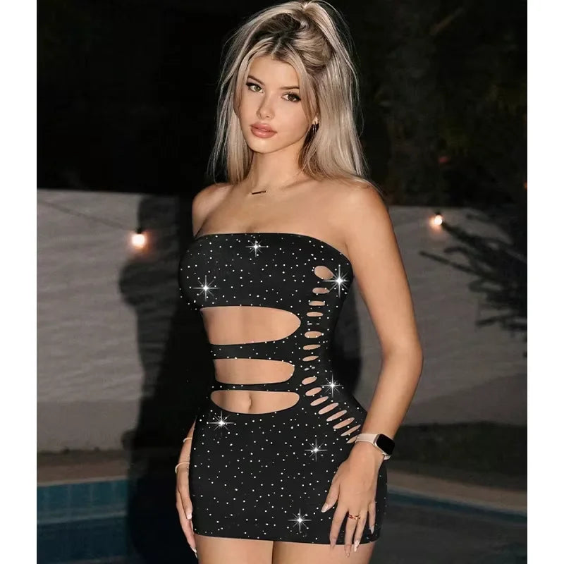 Lyra Fishnet Hollow-Out Beach Cover-Up Dress