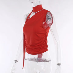 Valentina Ruched Halter Scarf Top