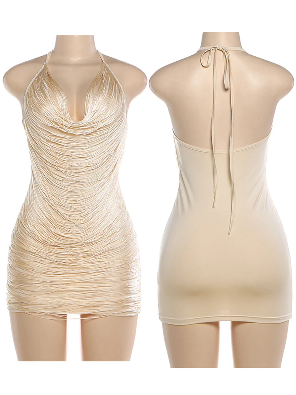 Davina Tassel Backless Bodycon Mini Dress