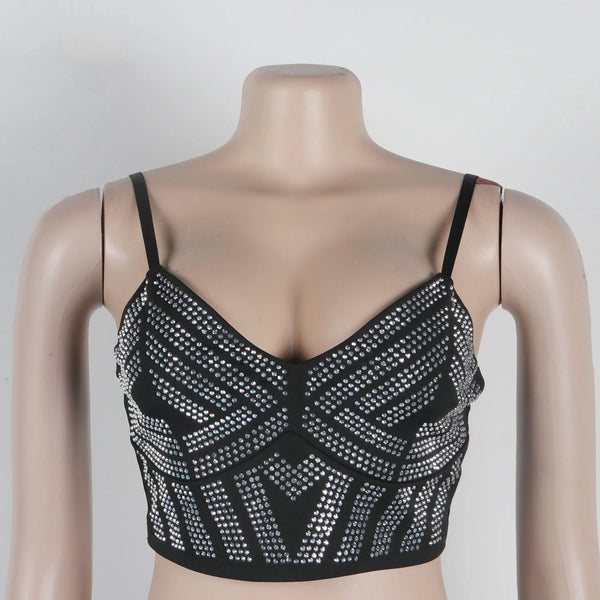 Reina Rhinestone Crop Top & Mini Skirt Two-piece