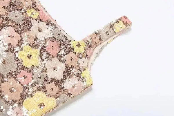 Townlike Floral Sequin bodycon mini dress