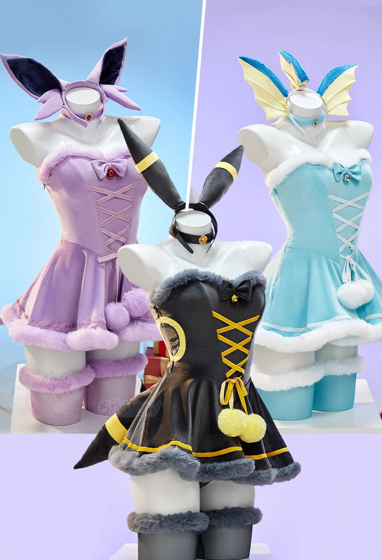 Liora Hooded Fur-Trim Cape & Lace-Up Velvet Cosplay Costume Set