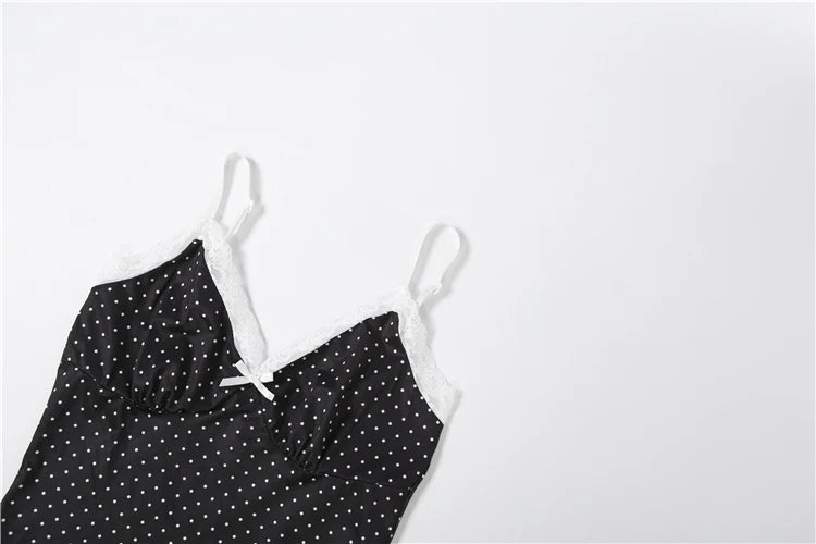Clarissa Lace Polka Dot Printed Maxi Skirt Set Two-piece