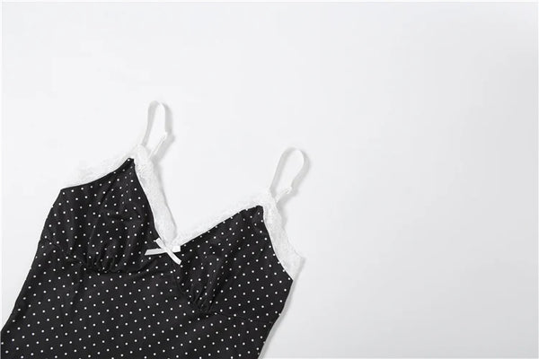 Clarissa Lace Polka Dot Printed Maxi Skirt Set Two-piece