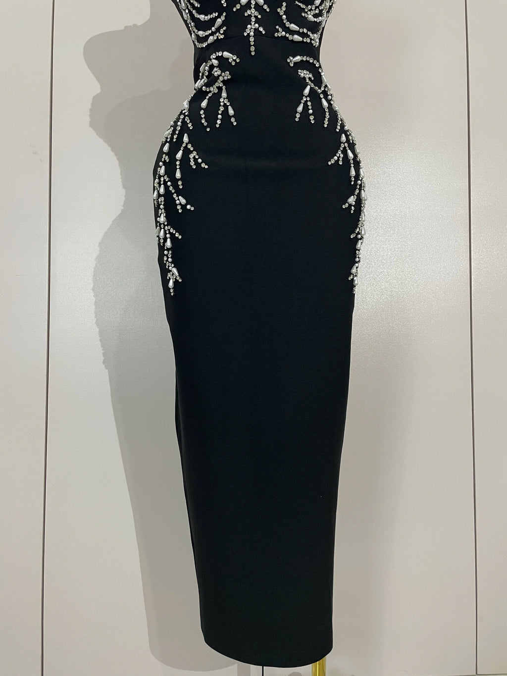 Primrose Beaded Backless Bandage Maxi Dress