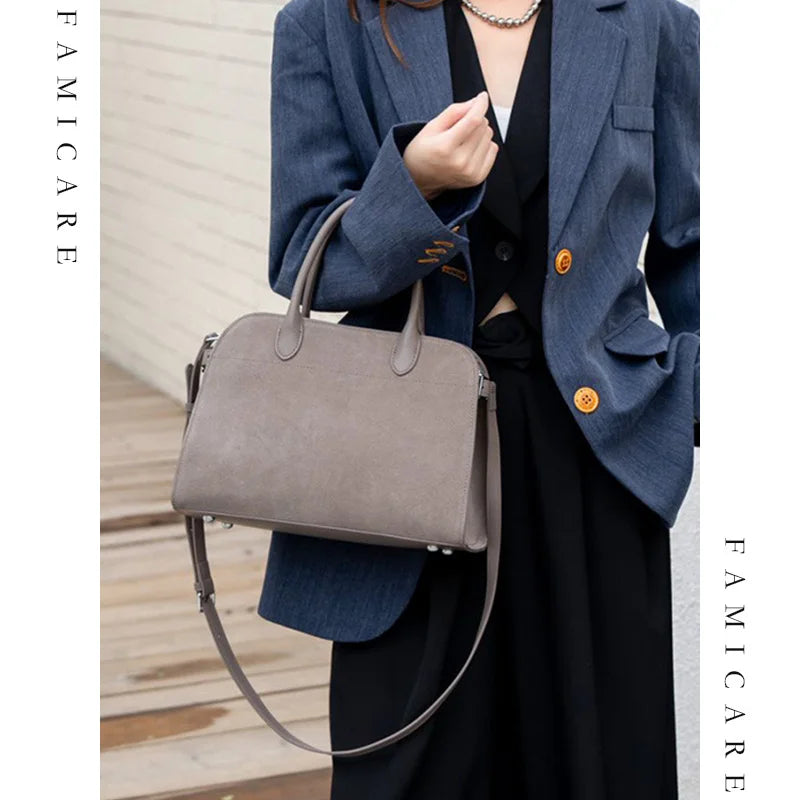 Bordeaux Suede Commuter Satchel
