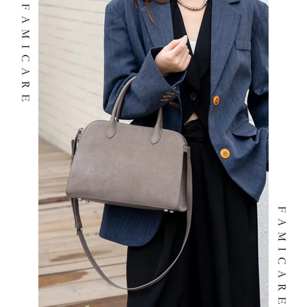 Bordeaux Suede Commuter Satchel