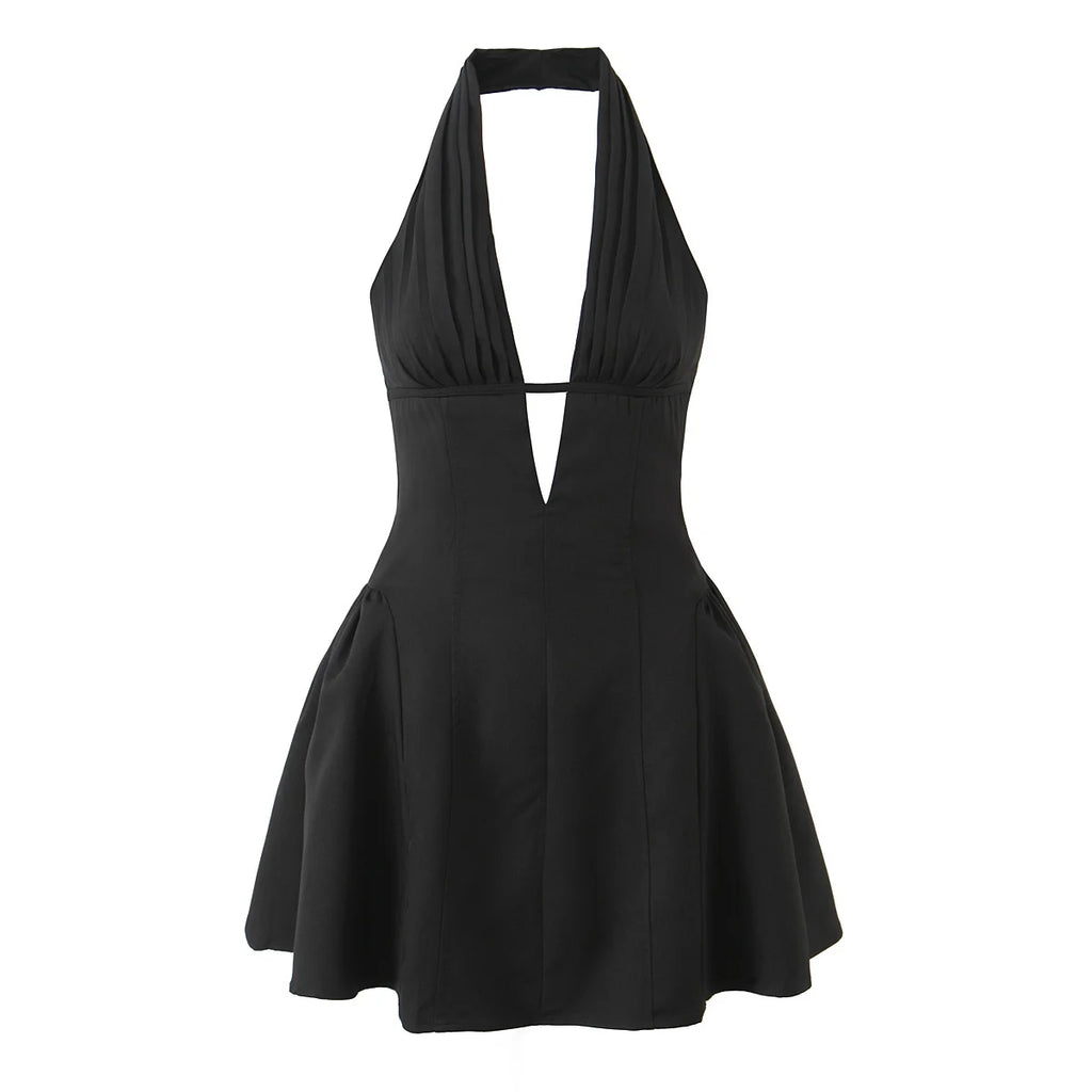 Esme Polka Dot Halter A-Line Mini Dress