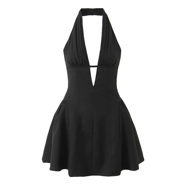 Esme Polka Dot Halter A-Line Mini Dress