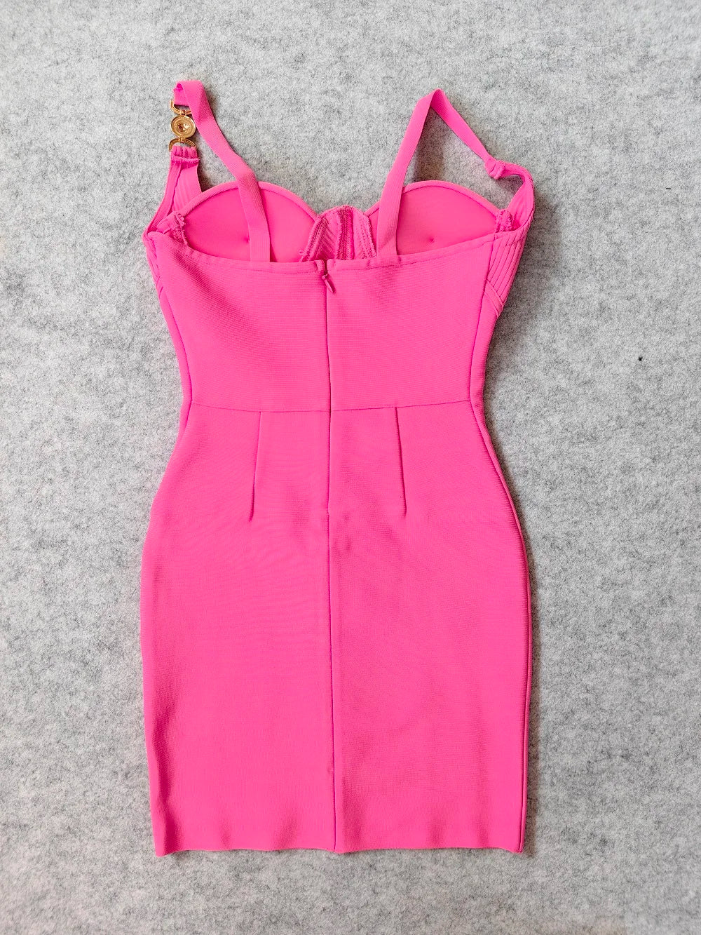 Alina Hot-Pink Bandage Mini Dress