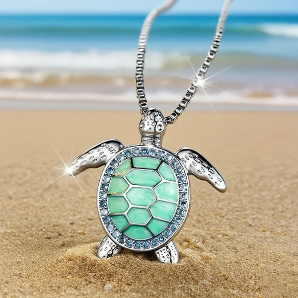 Odeline Sparkling Turtle Pendant Necklace