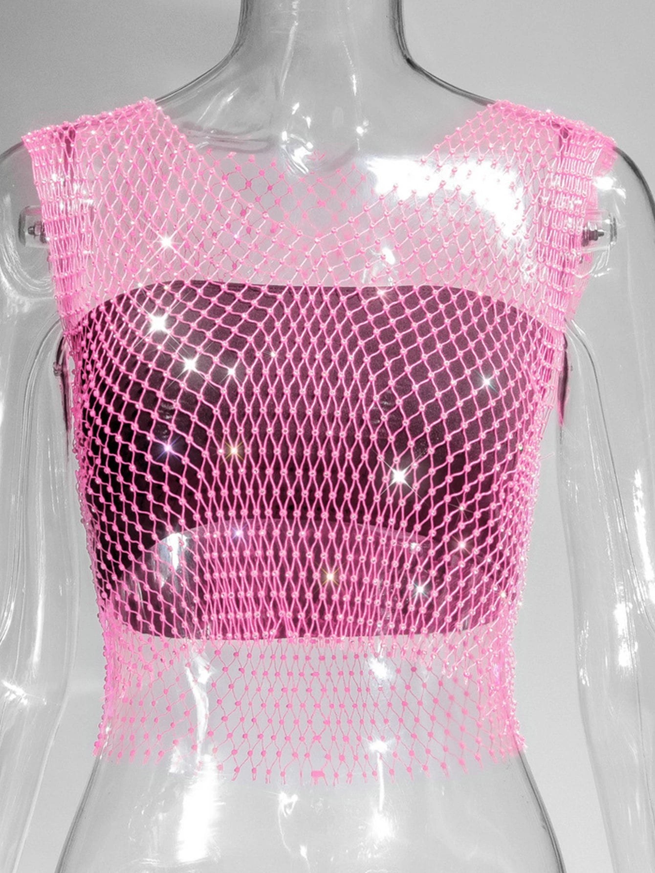 Naomi Rhinestone Mesh Festival Top