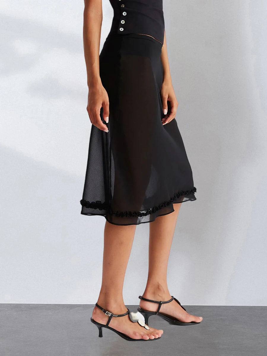 Maribel Mesh Midi Skirt One-piece