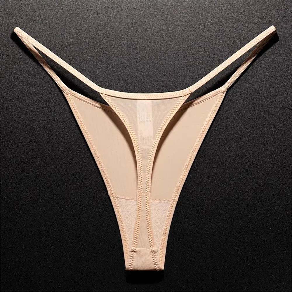 High Slit Spring/Summer New Leopard Print Thong for Women Sexy Ice Silk Seamless Underwear One-piece Fitness Plus Size G-strings