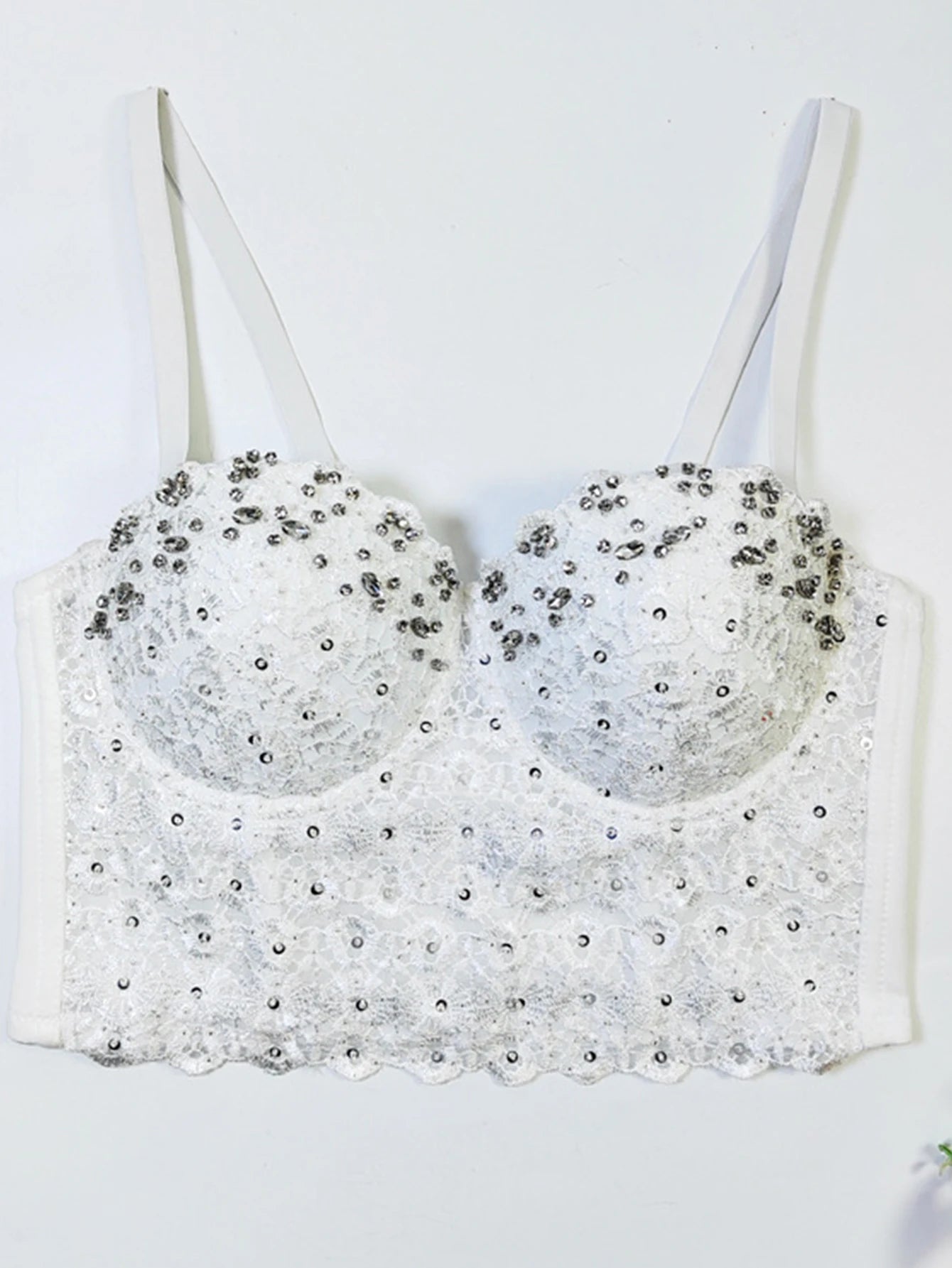 Sexy see through lace corset crop top women clothing summer cropped bustier bra halter tank top rhinestone club party tube tops